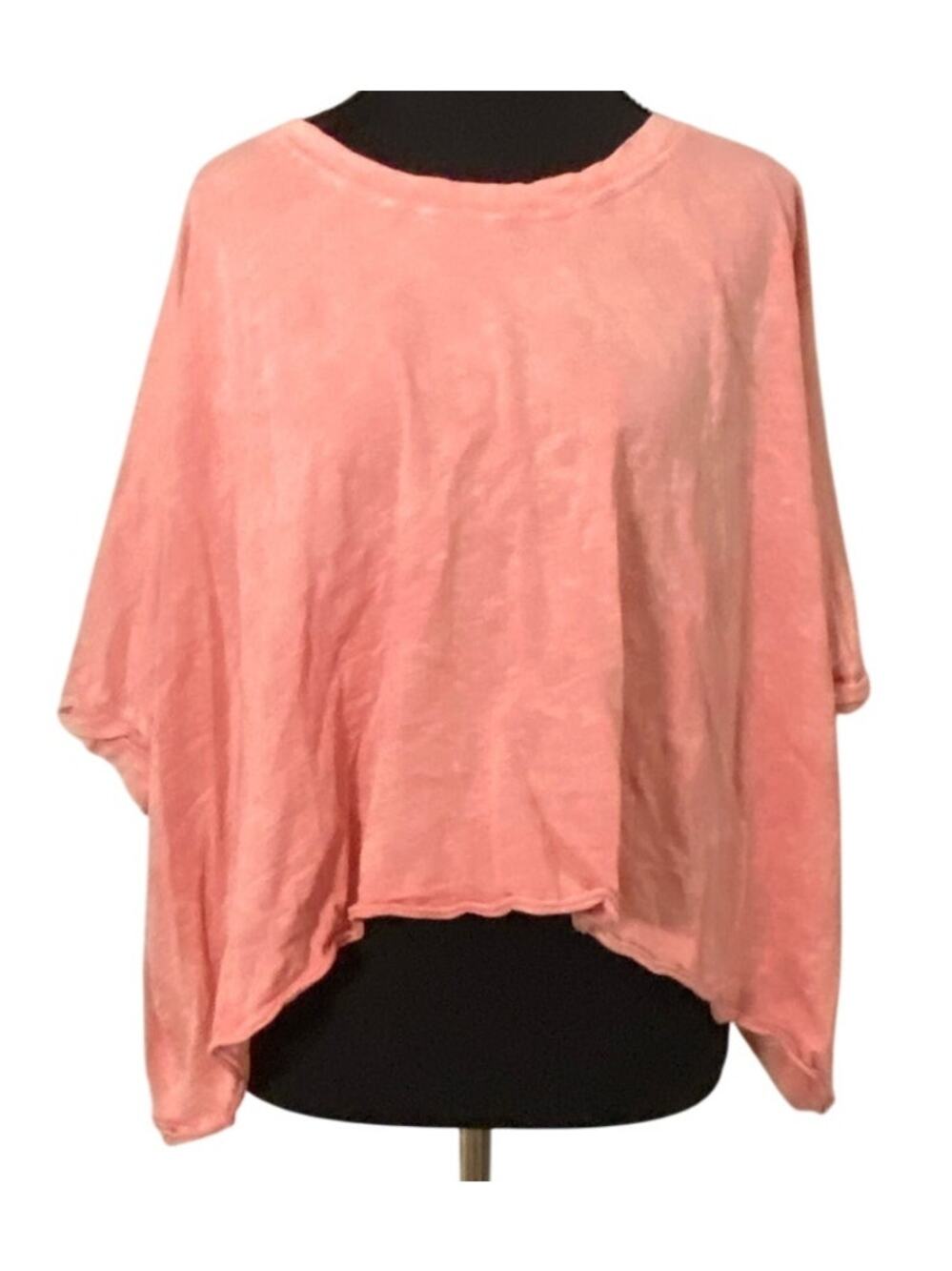 Maronie Pink Slub Cotton Oversized Boxy Tee Made in USA Medium